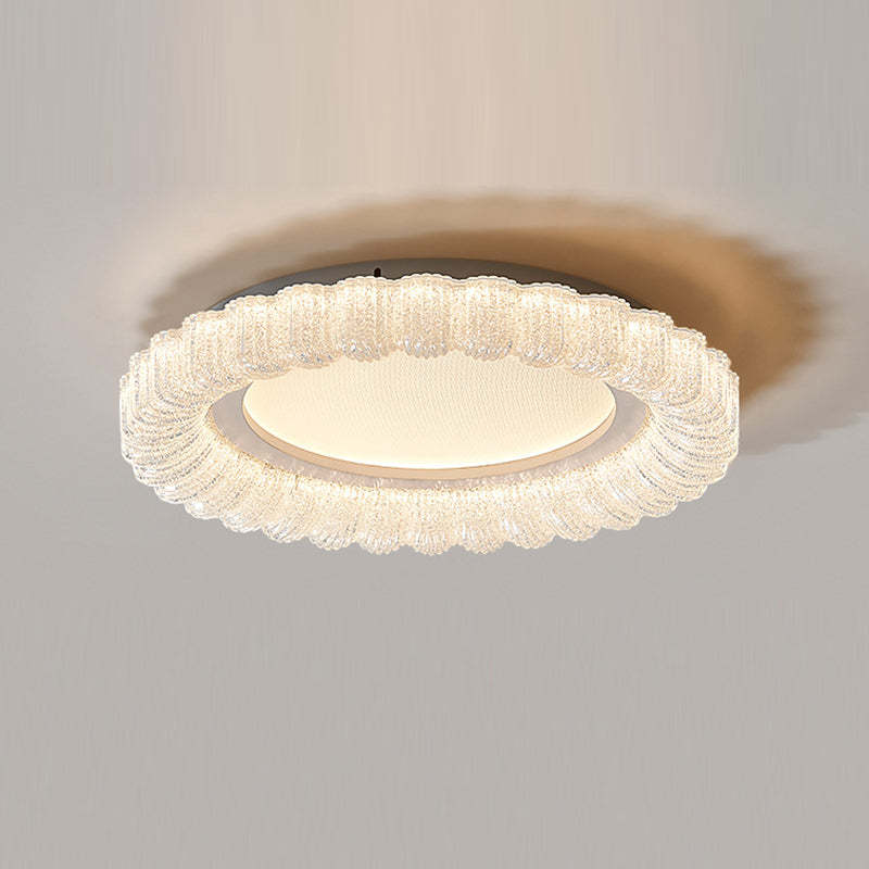 Minimalist Round Lace Acrylic LED Flush Mount Light