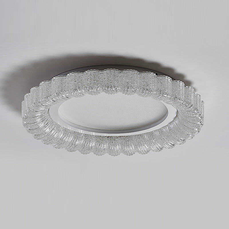 Minimalist Round Lace Acrylic LED Flush Mount Light