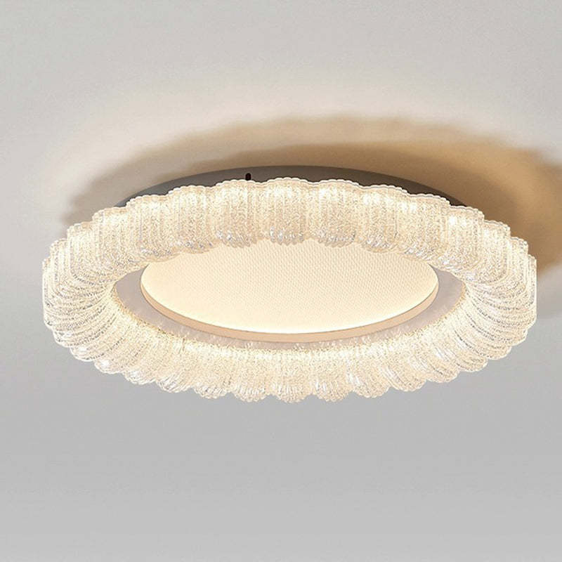 Minimalist Round Lace Acrylic LED Flush Mount Light