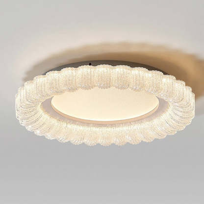 Minimalist Round Lace Acrylic LED Flush Mount Light