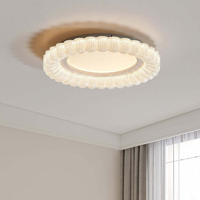 Minimalist Round Lace Acrylic LED Flush Mount Light