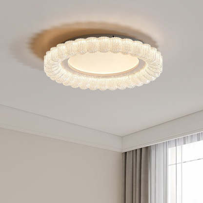 Minimalist Round Lace Acrylic LED Flush Mount Light