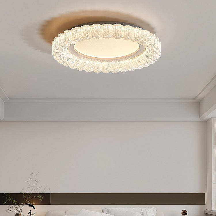 Minimalist Round Lace Acrylic LED Flush Mount Light