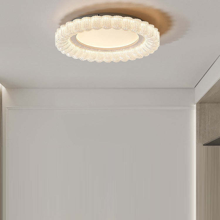 Minimalist Round Lace Acrylic LED Flush Mount Light