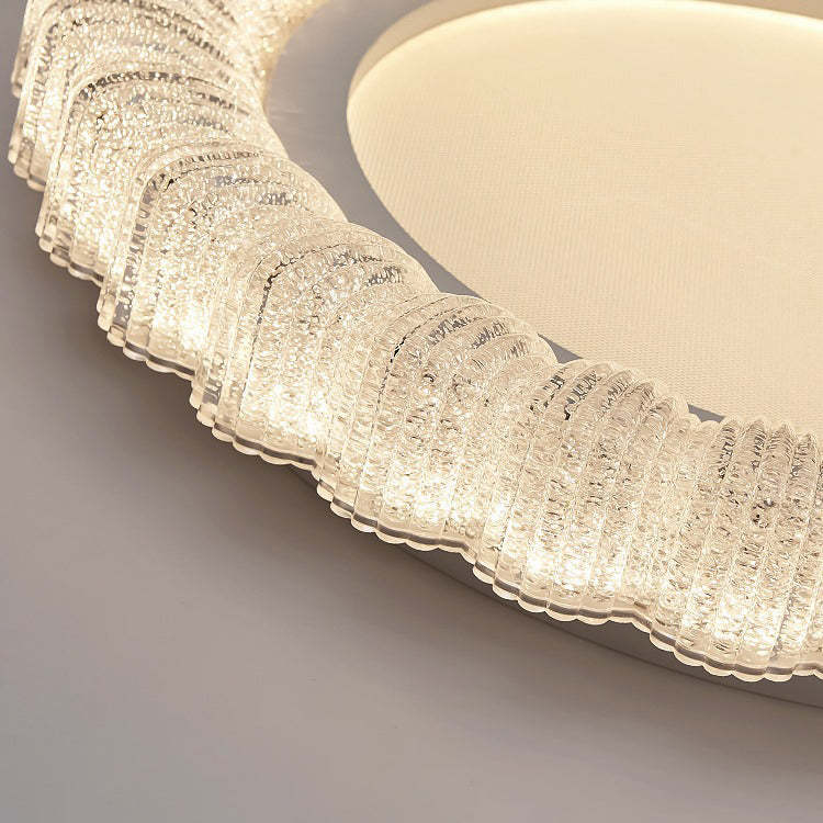 Minimalist Round Lace Acrylic LED Flush Mount Light