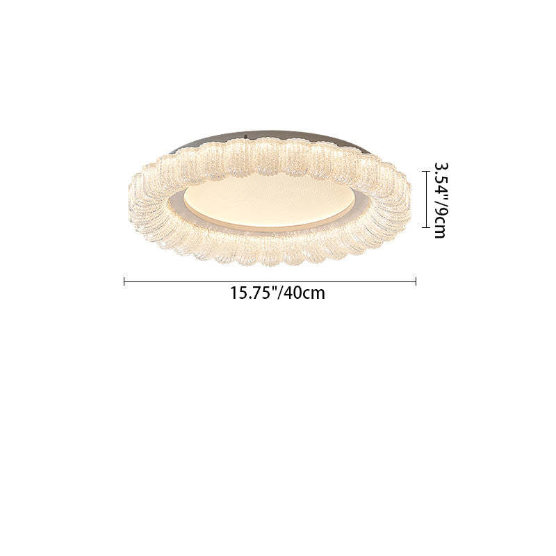 Minimalist Round Lace Acrylic LED Flush Mount Light