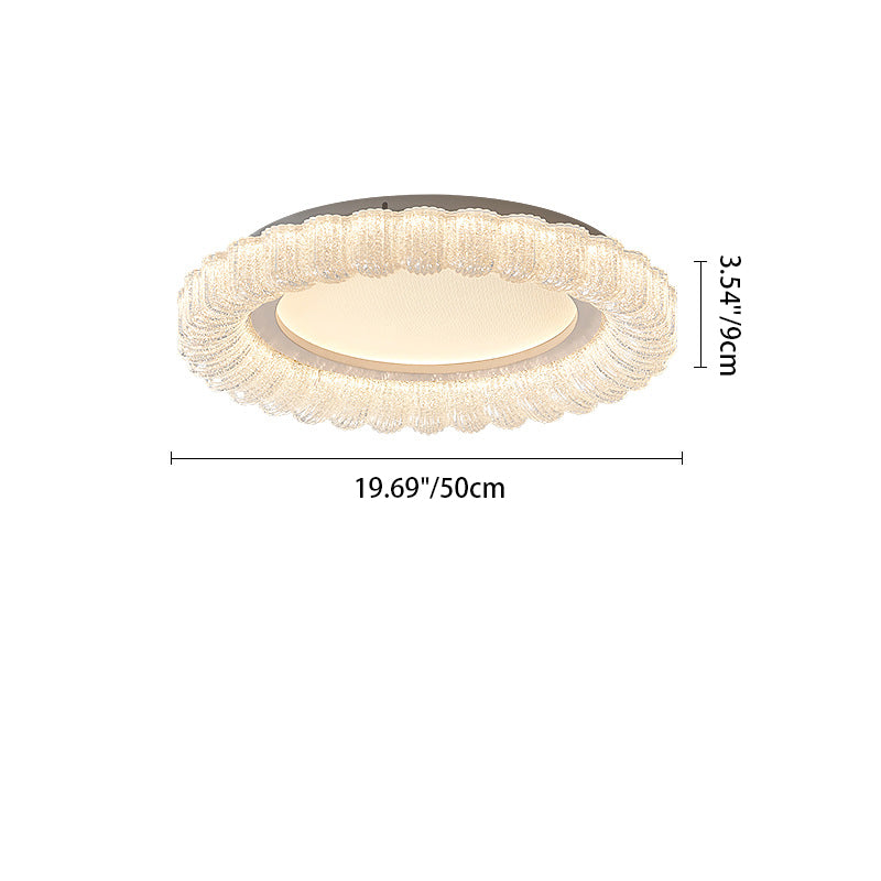 Minimalist Round Lace Acrylic LED Flush Mount Light
