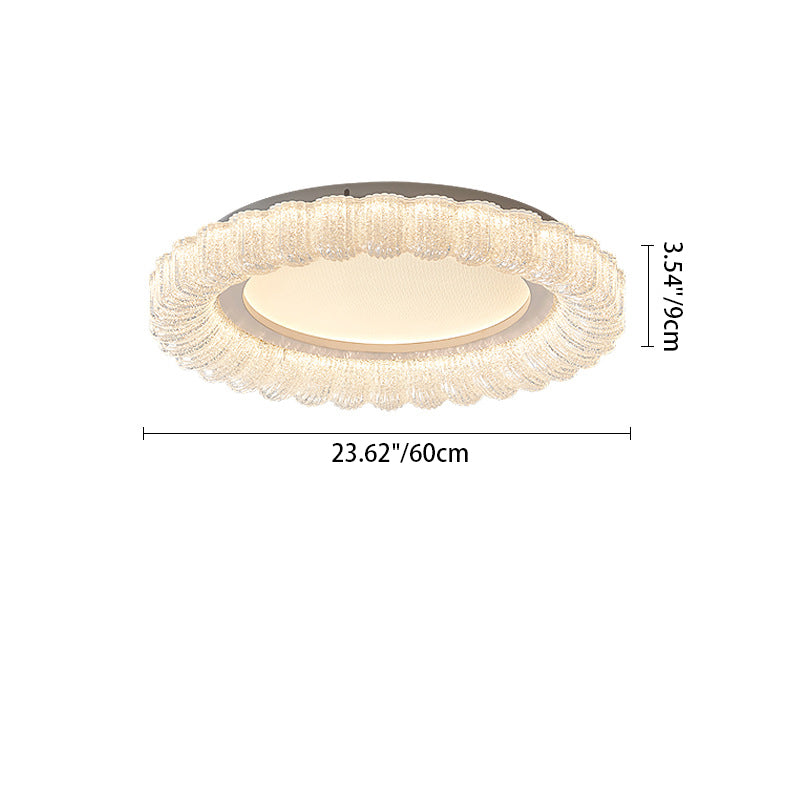 Minimalist Round Lace Acrylic LED Flush Mount Light