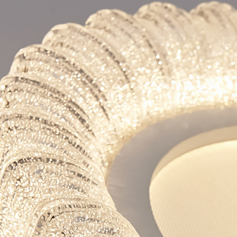 Minimalist Round Lace Acrylic LED Flush Mount Light