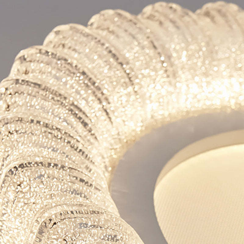 Minimalist Round Lace Acrylic LED Flush Mount Light