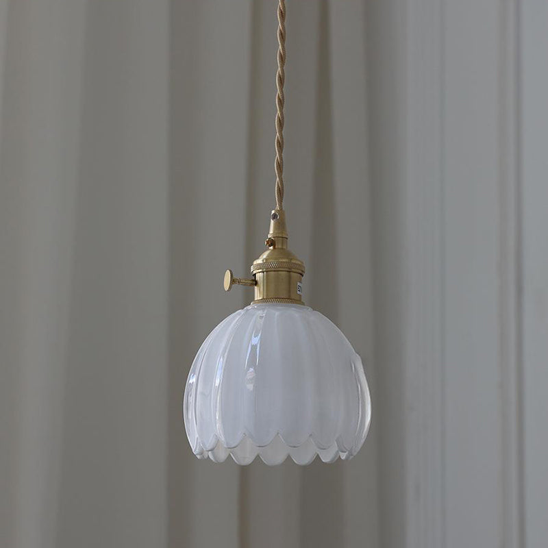 Nordic Flower Glass Iron Brass Pendant