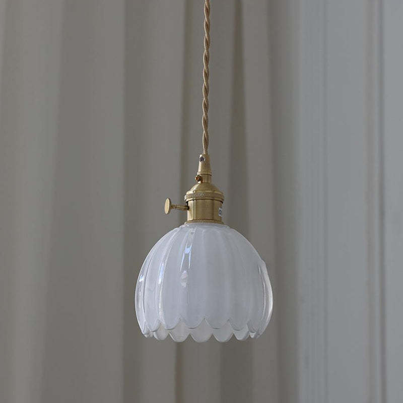 Nordic Flower Glass Iron Brass Pendant