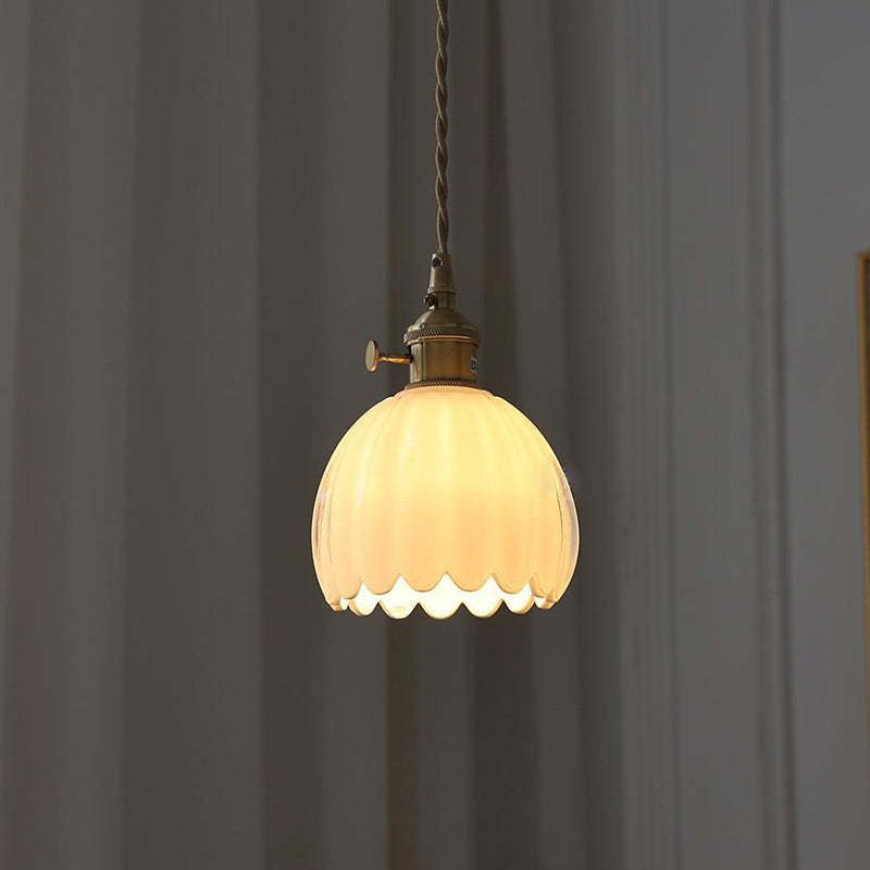 Nordic Flower Glass Iron Brass Pendant