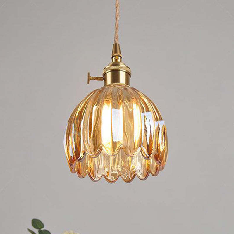 Nordic Flower Glass Iron Brass Pendant