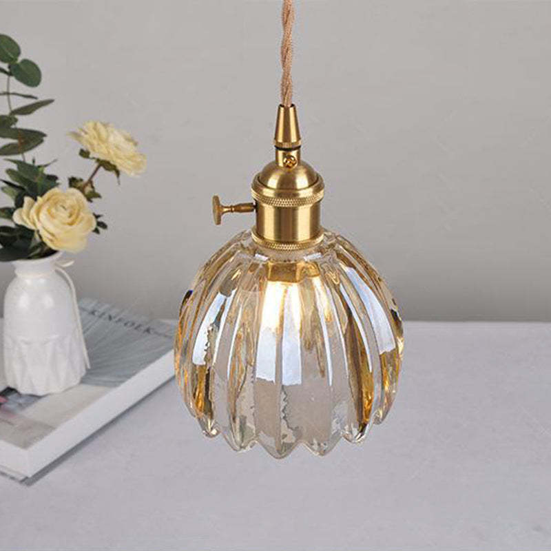 Nordic Flower Glass Iron Brass Pendant