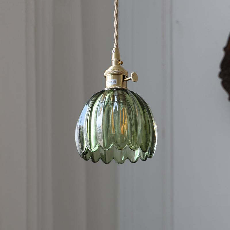 Nordic Flower Glass Iron Brass Pendant