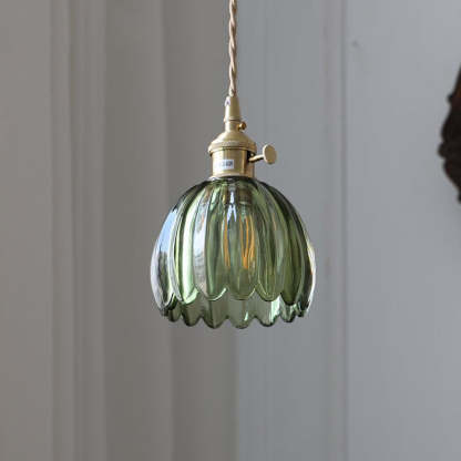 Nordic Flower Glass Iron Brass Pendant