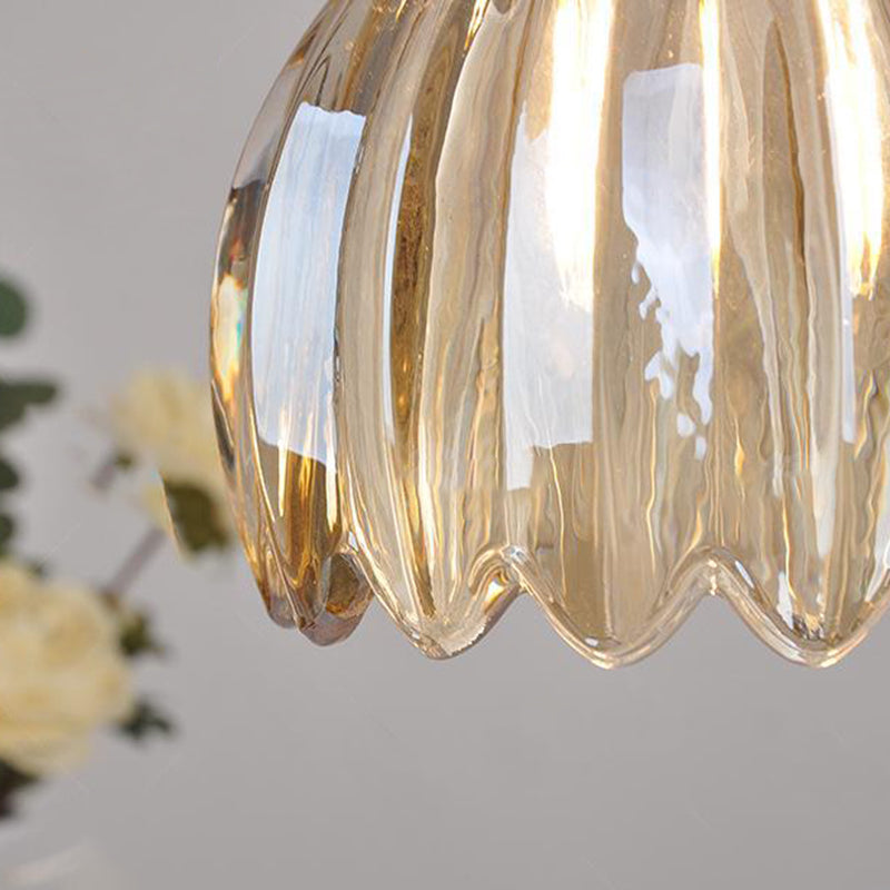Nordic Flower Glass Iron Brass Pendant