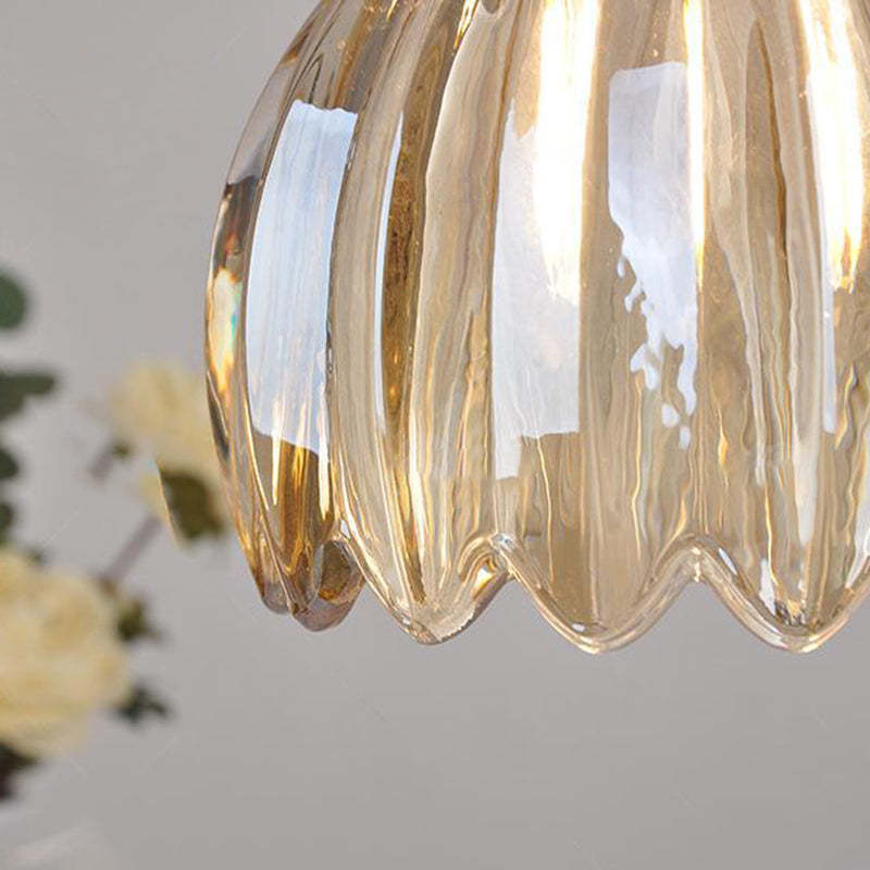 Nordic Flower Glass Iron Brass Pendant