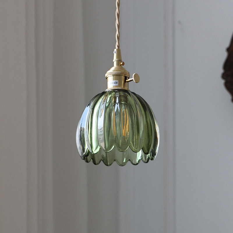 Nordic Flower Glass Iron Brass Pendant