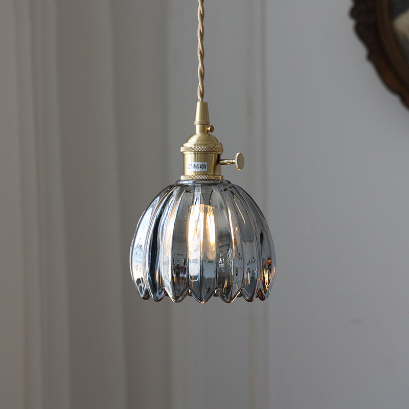 Nordic Flower Glass Iron Brass Pendant