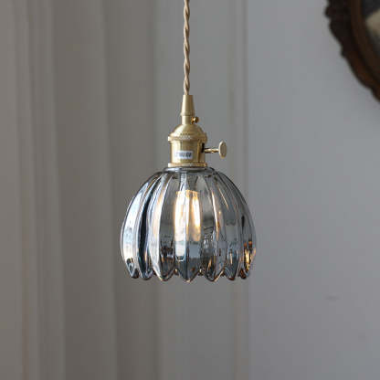 Nordic Flower Glass Iron Brass Pendant