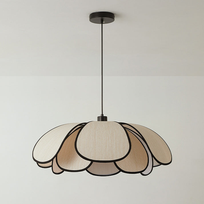 French Petal Botanical Fiber Iron Pendant Light