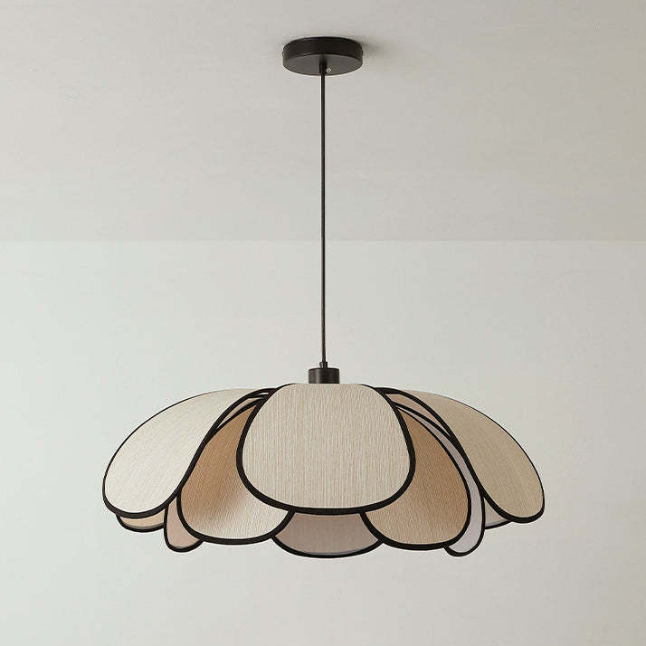 French Petal Botanical Fiber Iron Pendant Light