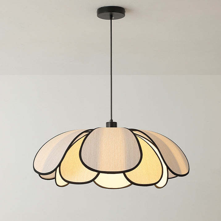 French Petal Botanical Fiber Iron Pendant Light
