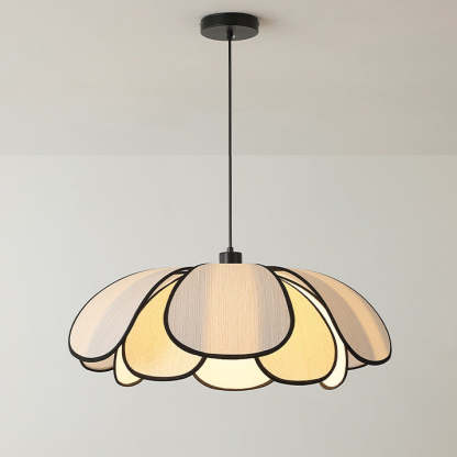 French Petal Botanical Fiber Iron Pendant Light