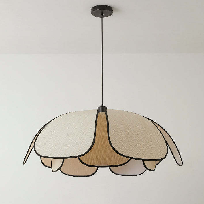 French Petal Botanical Fiber Iron Pendant Light
