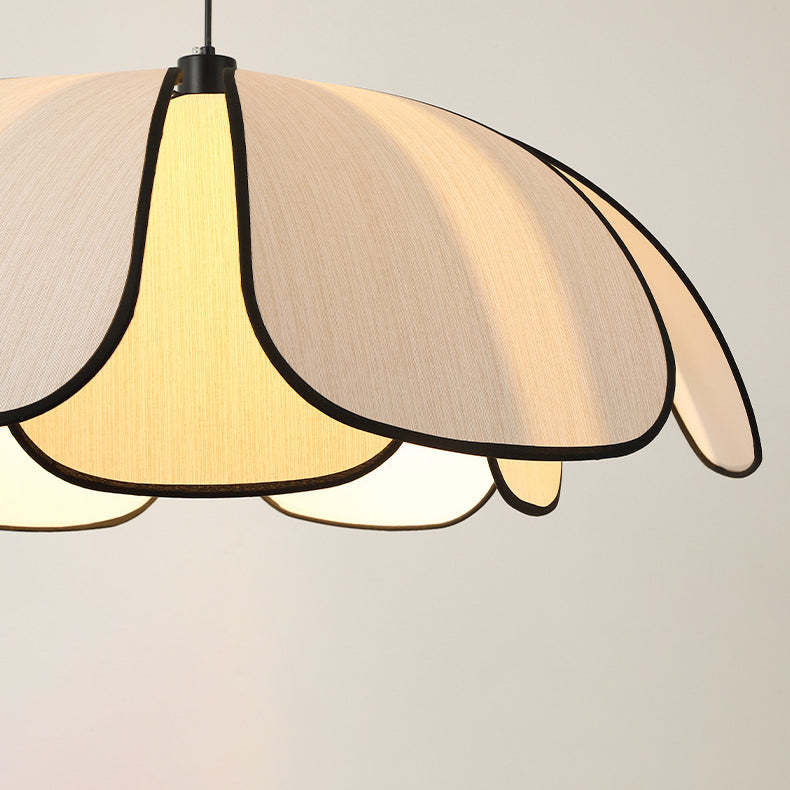French Petal Botanical Fiber Iron Pendant Light