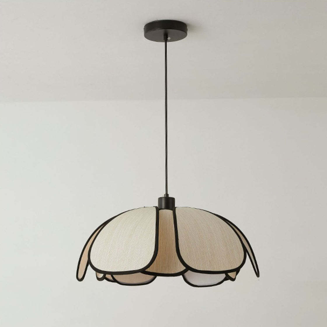 French Petal Botanical Fiber Iron Pendant Light