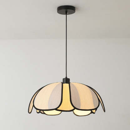 French Petal Botanical Fiber Iron Pendant Light