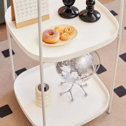 Contemporary Birdcage Steel 2-Tier End Table
