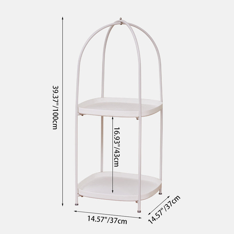 Contemporary Birdcage Steel 2-Tier End Table