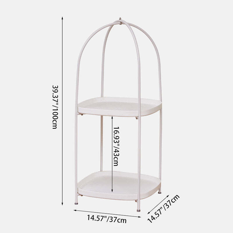 Contemporary Birdcage Steel 2-Tier End Table