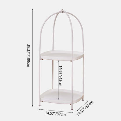 Contemporary Birdcage Steel 2-Tier End Table