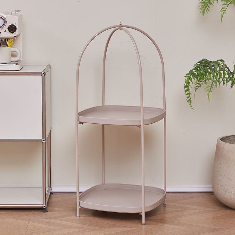Contemporary Birdcage Steel 2-Tier End Table — Black