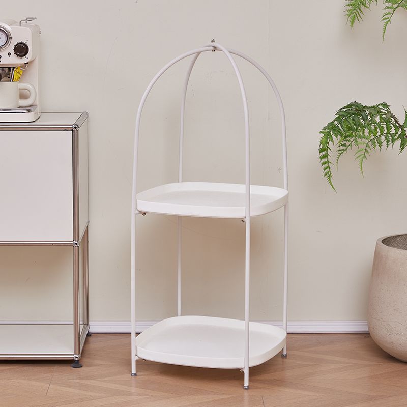 Contemporary Birdcage Steel 2-Tier End Table