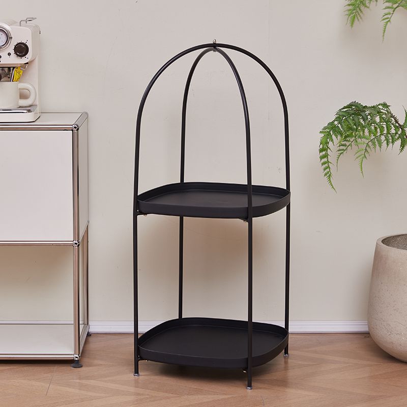 Contemporary Birdcage Steel 2-Tier End Table