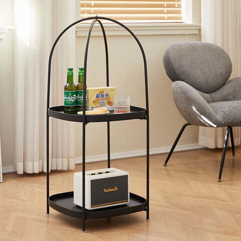 Contemporary Birdcage Steel 2-Tier End Table