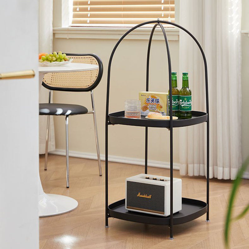 Contemporary Birdcage Steel 2-Tier End Table