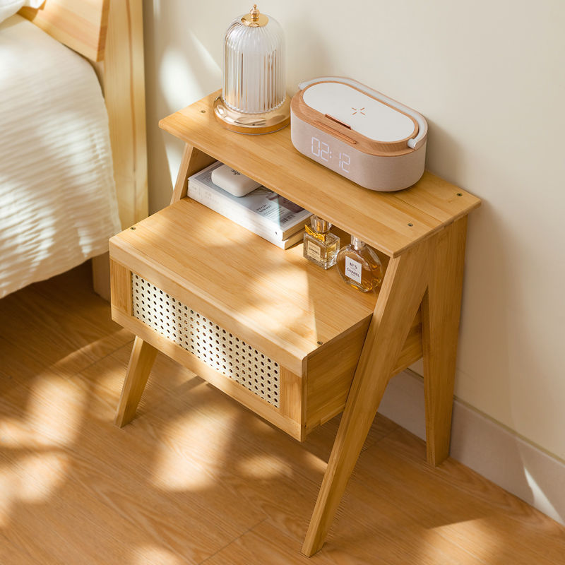 Lighom minimalist 2-tier natural end & side tables — Wood