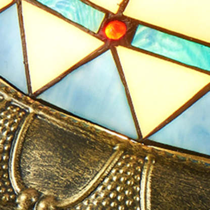 Traditional Tiffany Dome Iron Stained Glass LED Flush Light — Warm Light(3000K) / 110V-120V For US/CA