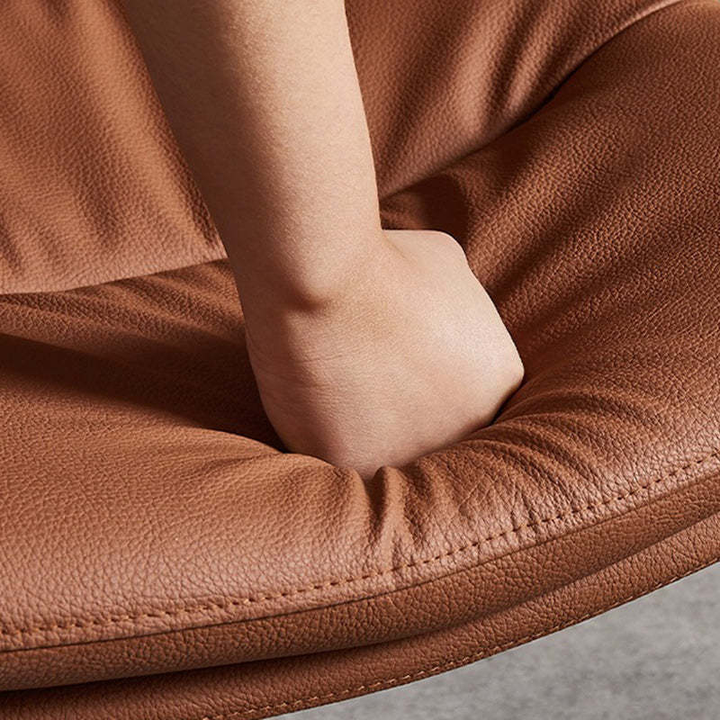 Modern Double-Upholstered Carbon Steel Leather Dining Chair
