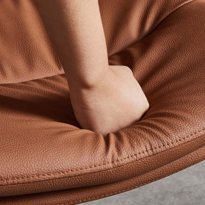 Modern Double-Upholstered Carbon Steel Leather Dining Chair