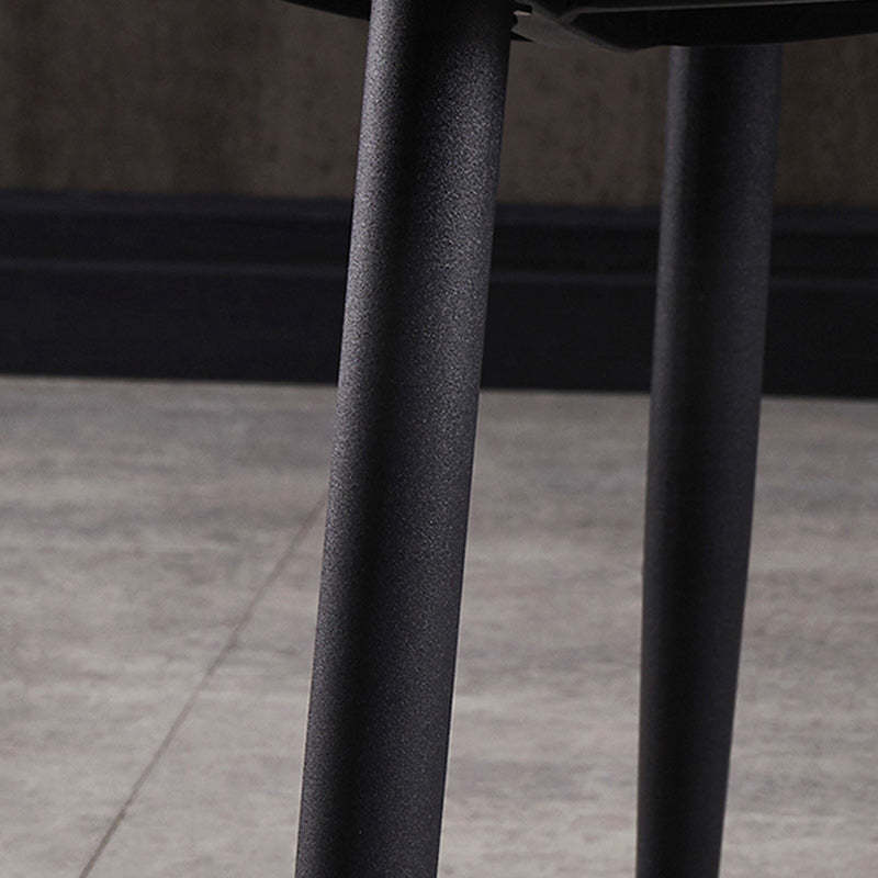 Modern Double-Upholstered Carbon Steel Leather Dining Chair