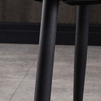Modern Double-Upholstered Carbon Steel Leather Dining Chair