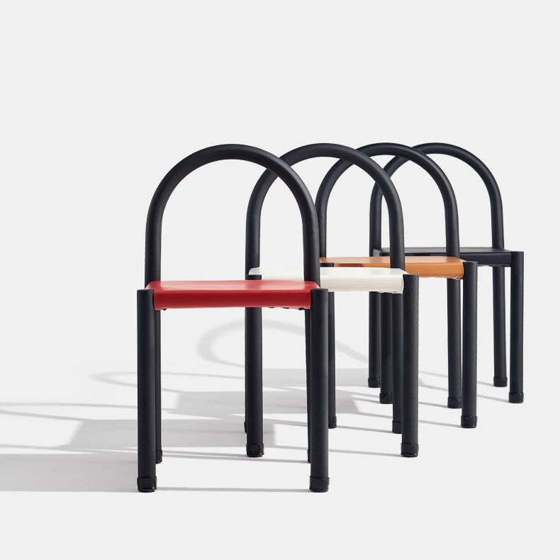 Nordic Half-Round Leather Steel Dining Chair